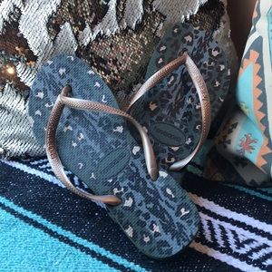 Green and leopard flip flops!